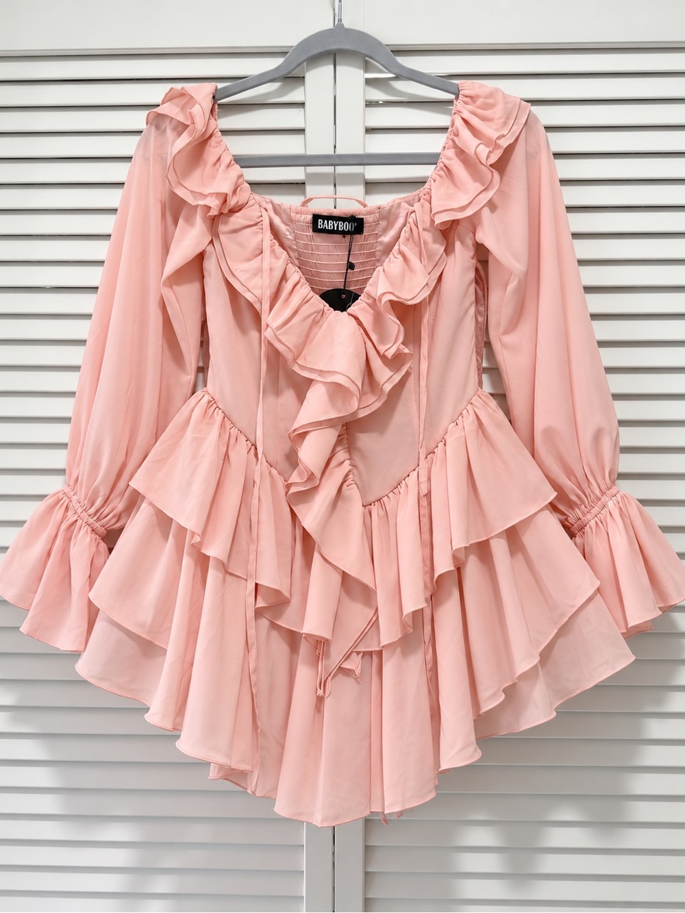 Babyboo Pink Ruffled Romper